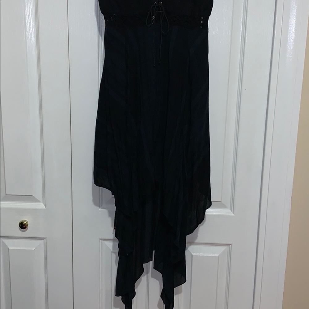 Free People Embroidered Lace Up Plaid Dress - Picture 6 of 9